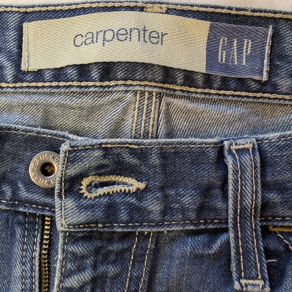 GAP Blue Boyfriend Carpenter Jeans with Distressing - Picture 3 of 6